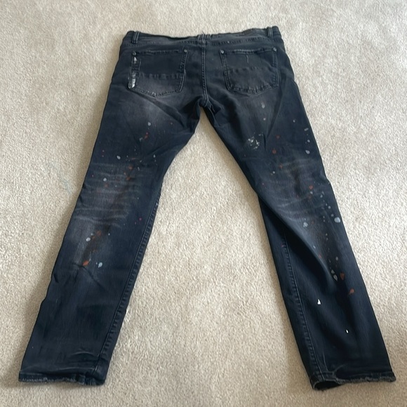 Men’s paint splattered black jeans - Picture 5 of 8